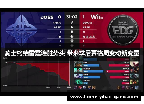 骑士终结雷霆连胜势头 带来季后赛格局变动新变量